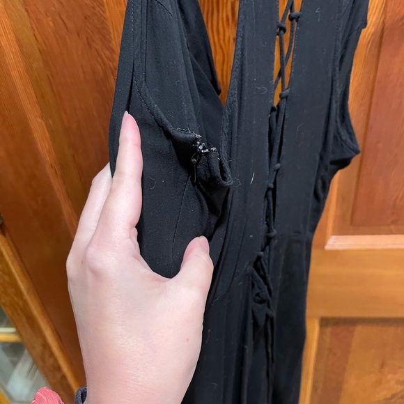 Kimchi Blue Black Mini Dress with Ruffle Detail - Picture 6 of 6